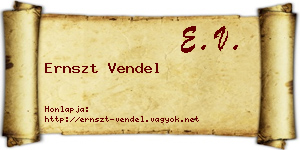 Ernszt Vendel névjegykártya